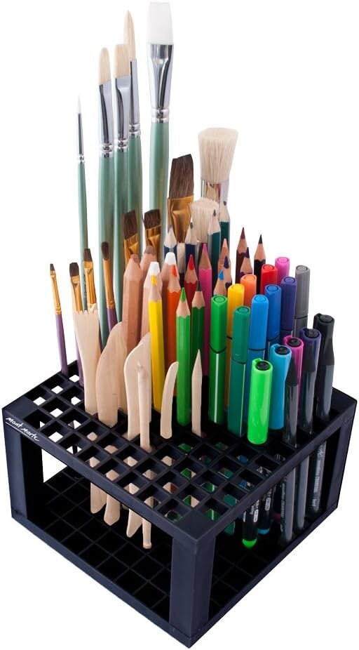 Mont Marte 96 Hole Plastic Pencil & Brush Holder for Paint Brushes, Pencils, Markers, Pens and Modeling Tools