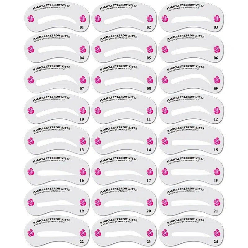 24 Pieces Eyebrow Templates Eyebrow Beauty Templates Set Styling Templates DIY Tools