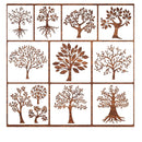 Tree Stencils | Small Painting Stencil, 6 Inch Nature Plant Stencils | Plastic Drawing Templates For Canvas Board Sign