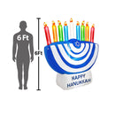 TURNMEON 6 Foot Inflatable Hanukkah Menorah Decorations with LED Lights 6 Stakes 2 Tethers 2 Weight Bags Chanukkah