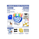 TURNMEON 6 Foot Inflatable Hanukkah Menorah Decorations with LED Lights 6 Stakes 2 Tethers 2 Weight Bags Chanukkah