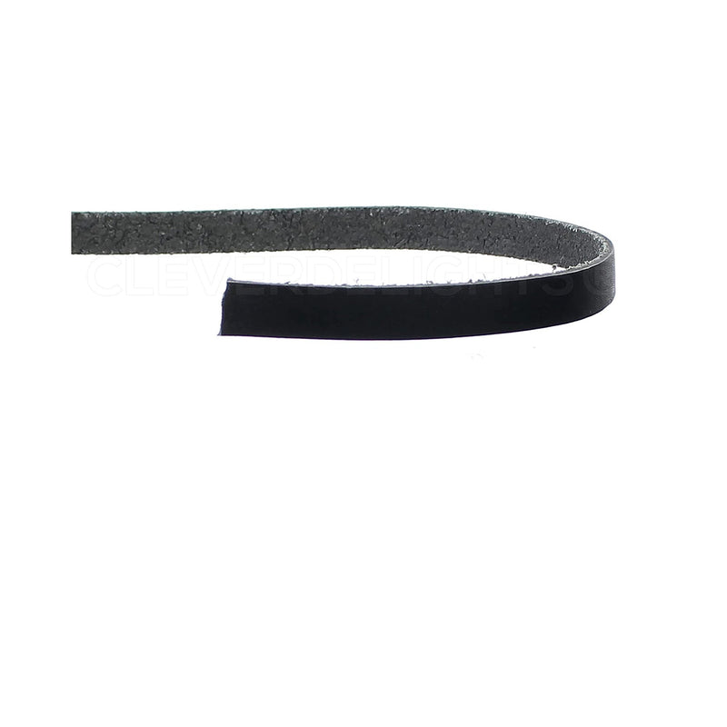CleverDelights Black 3/8" Leather Strap | 30 Feet | 9.5mm Genuine Leather Strip