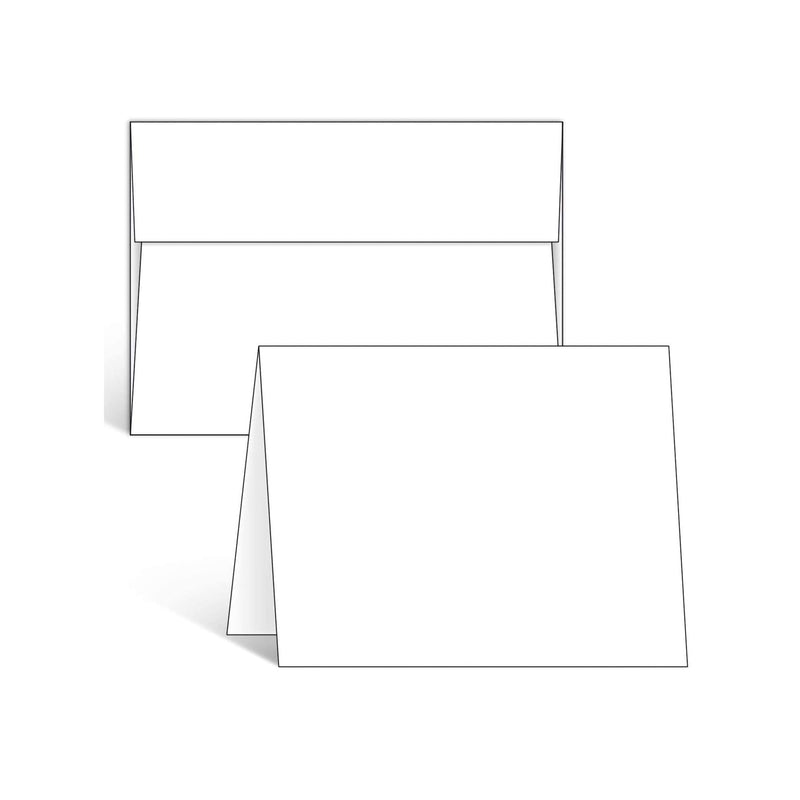 Blank White Cards and Envelopes 50 Pack, Ohuhu 5 x 7 Heavyweight Folded Cardstock and A7 Envelopes