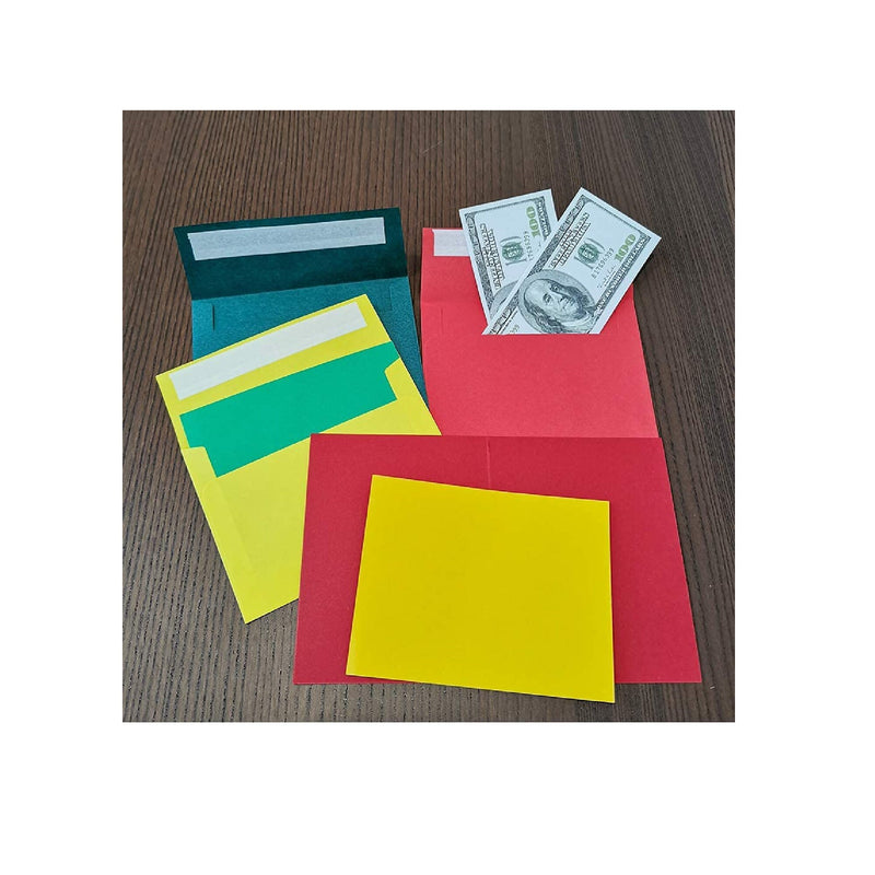 108 Sets 18 Colors A2 Invitation Envelopes Peel & Press Self Seal 4 3/8 x 5 3/4 Envelopes with Blank A2 Flat Cards Notecards