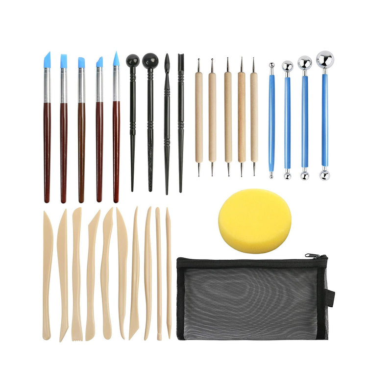 LotFancy Polymer Clay Tools | 30 Pieces Modeling Clay Tools Set | Includes Clay Sculpting Tools