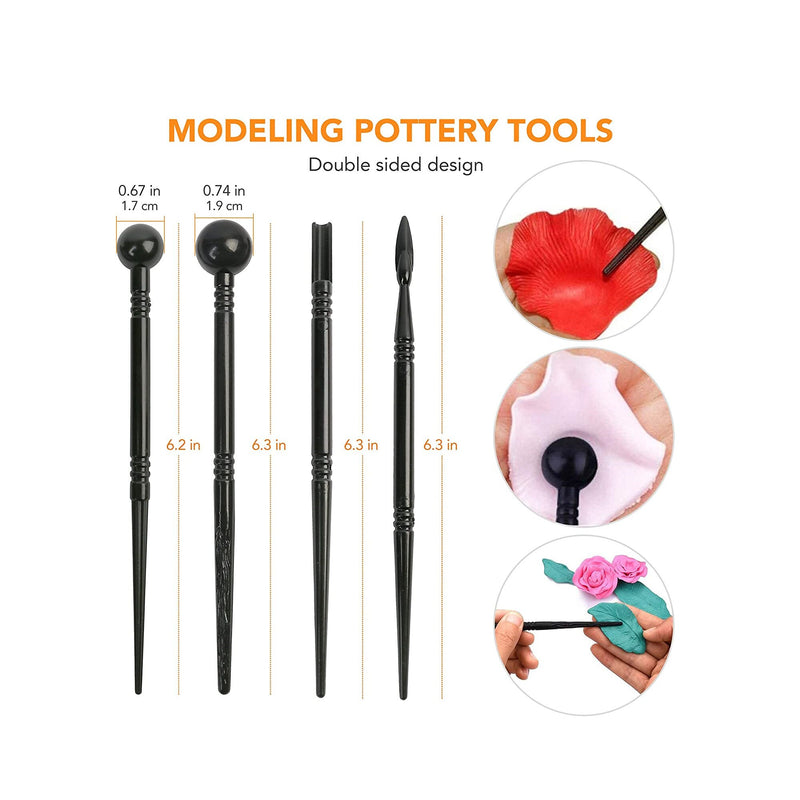 LotFancy Polymer Clay Tools | 30 Pieces Modeling Clay Tools Set | Includes Clay Sculpting Tools