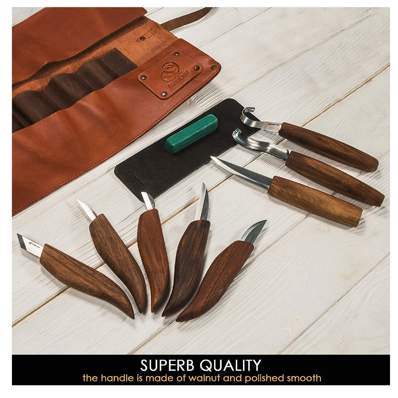 BeaverCraft Deluxe Wood Carving Kit S18X Wood Carving Knife Set | Spoon Carving Tool Set | Woodworking Kit