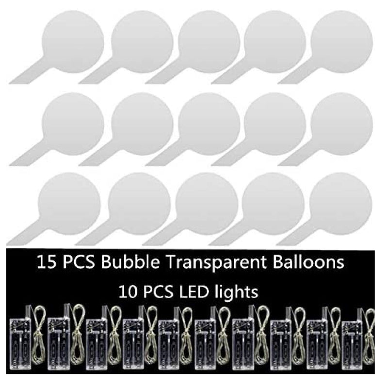 10 PACK Bobo LED Balloons | Transparent LED Light Balloons For Party Decor