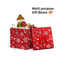 ANVAVO 5 Pieces Christmas Nesting Gift Boxes with Lids Snowflake and Elk Designs Nested Hard Christmas Boxes Stackable