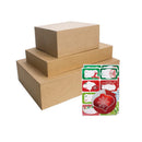12 Rustic Kraft Gift Boxes with Lids for wrapping Large Clothes and 80 Count Foil Christmas Tag Stickers