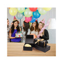 Ditwis 4 Pack 8x8x4 Inches Gift Boxes with Magnetic Closure Lids | Black Gift Wrap Box for Christmas