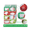 12 Rustic Kraft Gift Boxes with Lids for wrapping Large Clothes and 80 Count Foil Christmas Tag Stickers