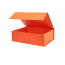OBMMIRAO Upgrade 1PCS 13x9x4 Inch Hard Large Orange Gift Box with Lid | Foldable Magnetic Gift Boxes