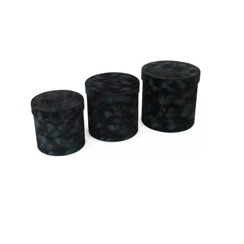 UNIKPACKAGING Premium Quality Round Velvet Flower Box | Gift Boxes for Luxury Flower and Gift Arrangements | Set of 3 pcs