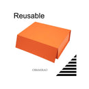 OBMMIRAO Upgrade 1PCS 13x9x4 Inch Hard Large Orange Gift Box with Lid | Foldable Magnetic Gift Boxes