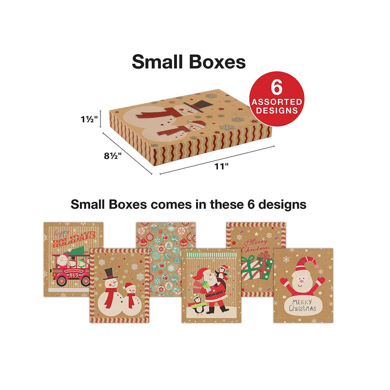 Excello Global Set of 18 Christmas Gift Boxes | Assorted Sizes and Designs