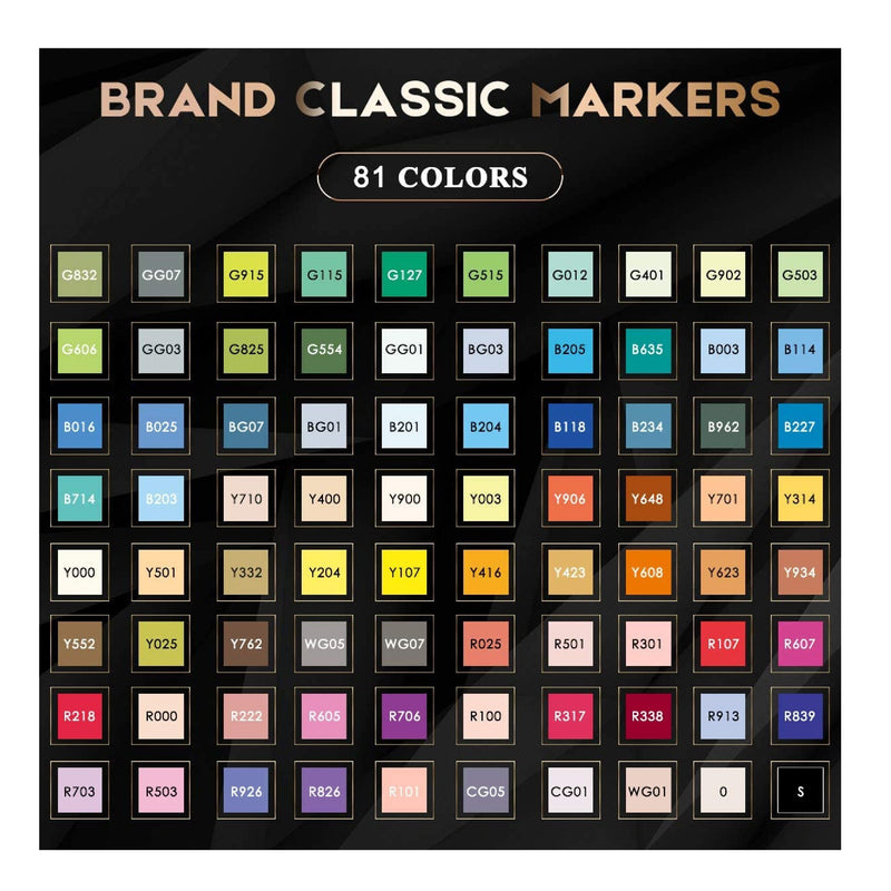 Caliart Alcohol Brush Markers, 51 Colors Dual Tip UAE