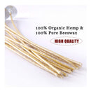EricX Light Organic Hemp Candle Wicks | 100 Pieces Of 8 Inch Pre-waxed 100% Beeswax Eyelashes | To Make Candles