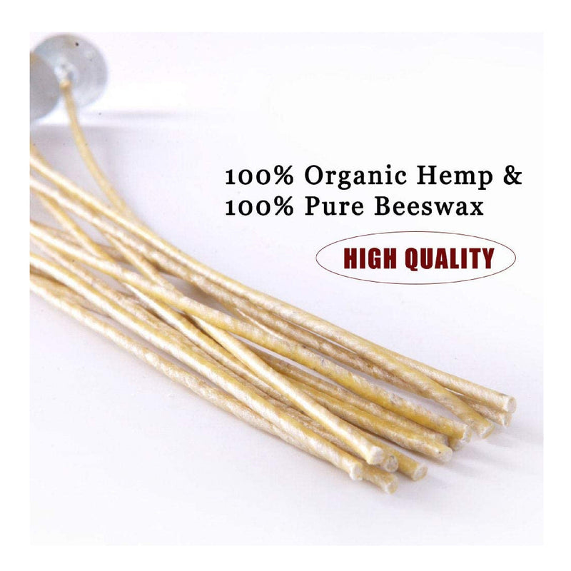 EricX Light Organic Hemp Candle Wicks | 100 Pieces Of 8 Inch Pre-waxed 100% Beeswax Eyelashes | To Make Candles