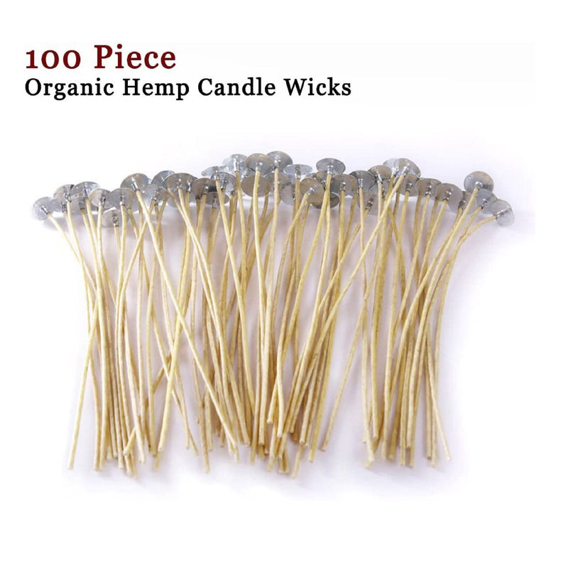 EricX Light Organic Hemp Candle Wicks | 100 Pieces Of 8 Inch Pre-waxed 100% Beeswax Eyelashes | To Make Candles