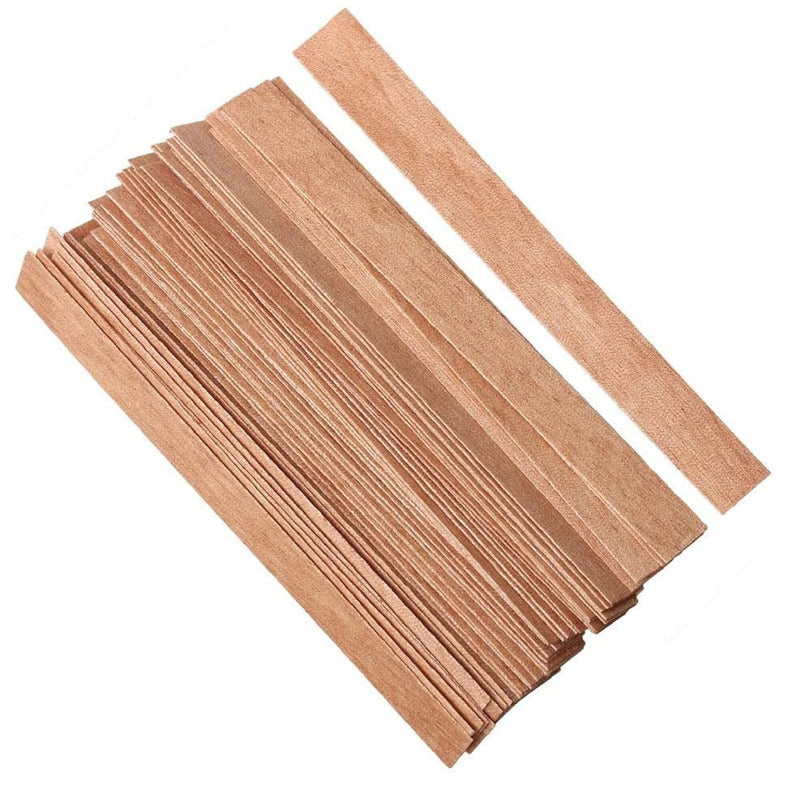 100 Wooden Wicks For Candles | 5.1 x 0.5 Inch Candle Making Wicks | Naturally Smokeless Wood Candle Wicks