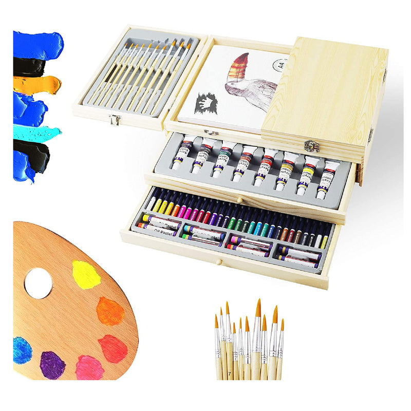 Monaco Fine Arts Deluxe Drawing Set with Easel, 140 Piece Premium  Quality-NEW