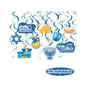 Bessmoso 30Pcs Hanukkah Hanging Swirl Decorations Ceiling Streamers for Chanukah Themed Party Holiday Party Supplies