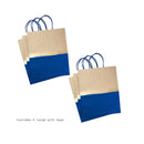 Hallmark 13" Large Paper Gift Bags | 6 Bags Blu  Gold & Kraft | for Hanukkah Birthdays | Weddings | Graduations