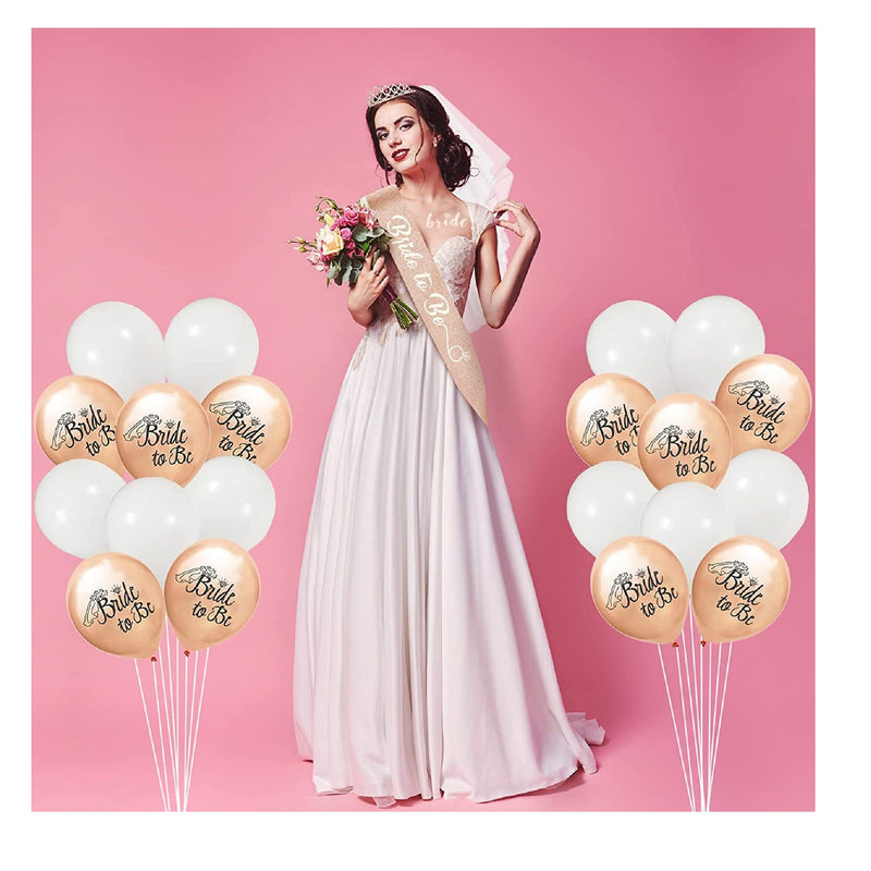 YeohJoy Rose Gold Glitter Bachelorette Party Decorations Kit | Bridal Band | Bridal Crown | Bachelorette Party Veil | Bride Tattoos