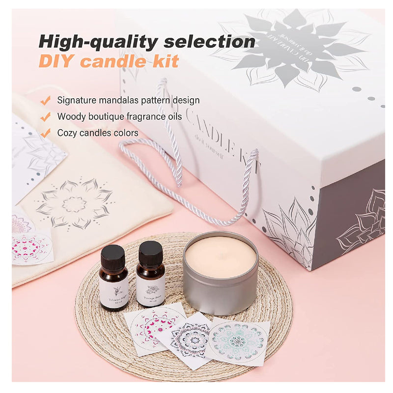 Candle Making Kit With Flowers for Beginners Adults Soy Wax, Craft
