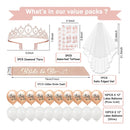 YeohJoy Rose Gold Glitter Bachelorette Party Decorations Kit | Bridal Band | Bridal Crown | Bachelorette Party Veil | Bride Tattoos