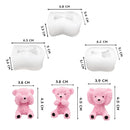3 Pieces 3D Bear Silicone Soap Mold Fondant Cake Baking Mold Teddy Bear Resin Casting Mold For DIY Handmade