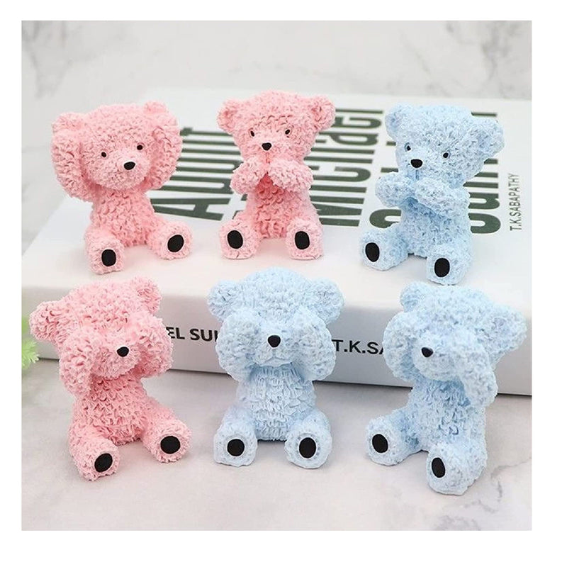 3 Pieces 3D Bear Silicone Soap Mold Fondant Cake Baking Mold Teddy Bear Resin Casting Mold For DIY Handmade