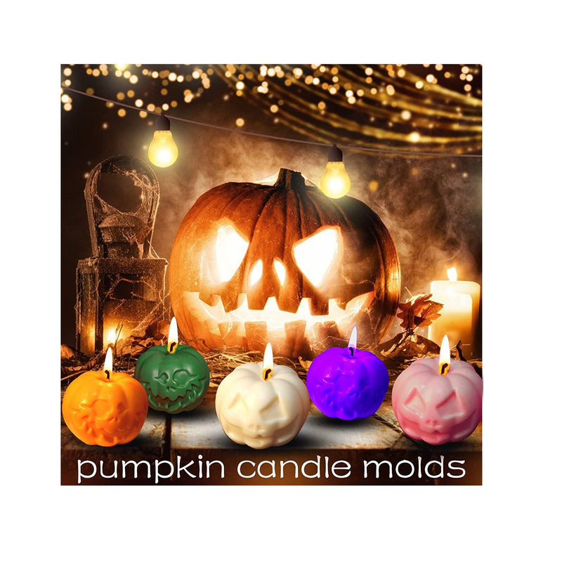 Vshinic vshinic 2pcs pumpkin candle molds,3d halloween pumpkin