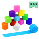 Neworkg 12 Rolls of Party Streamers | Rainbow Crepe Paper Streamer | 82 Feet by Volume