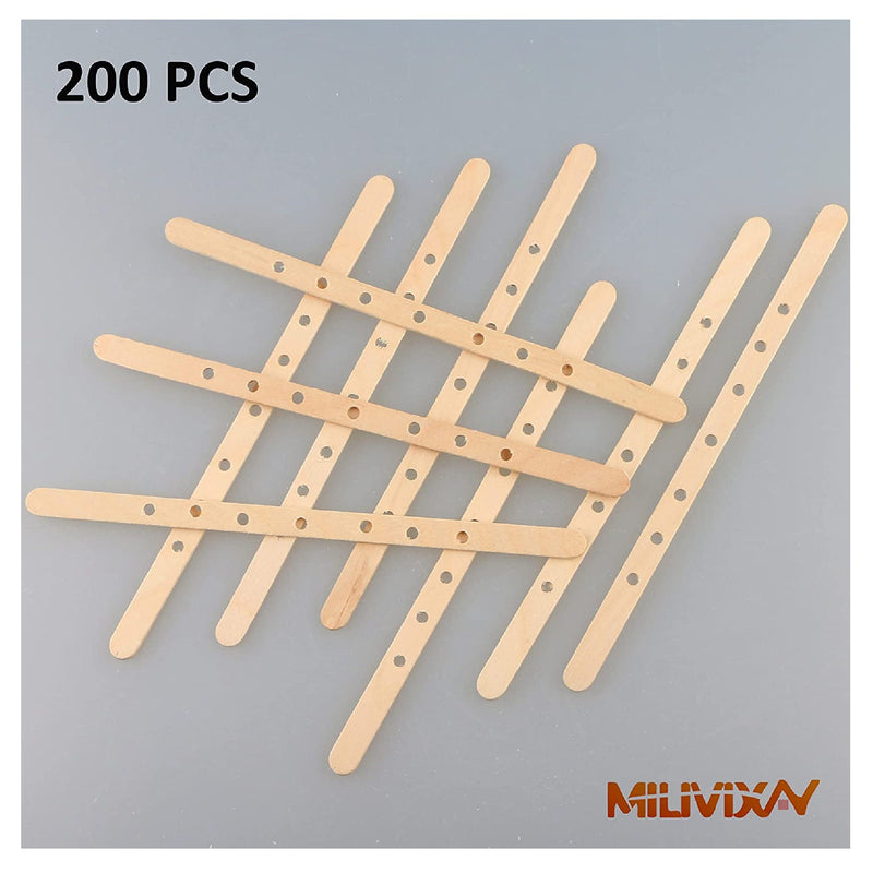 MILIVIXAY 200 Wooden Candle Holders | Candle Wick Centering Device | Candle Wick Bars | Wick Holder For Large Candles And Multiwicks