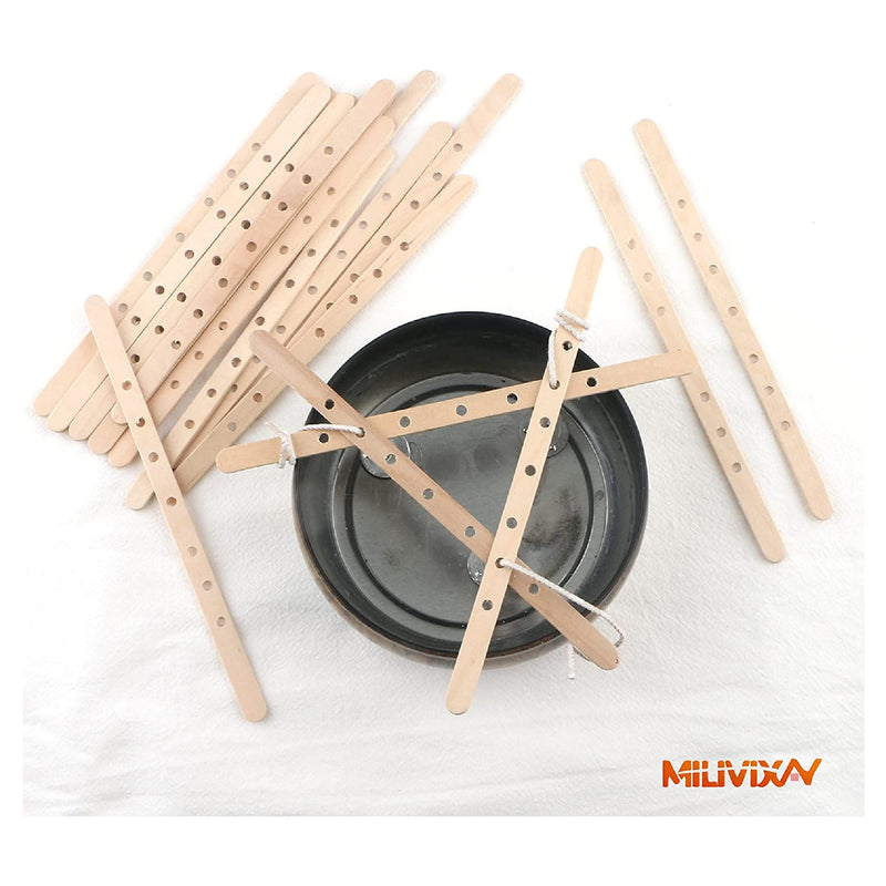 MILIVIXAY 200 Wooden Candle Holders | Candle Wick Centering Device | Candle Wick Bars | Wick Holder For Large Candles And Multiwicks