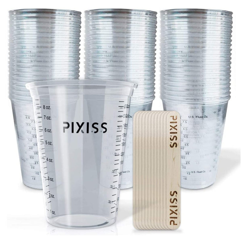 10 oz Clear Plastic Disposable Epoxy Resin Mixing Cups | Pack of 50 for Measuring Supply