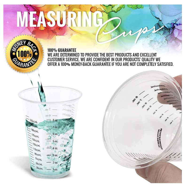 10 oz Clear Plastic Disposable Epoxy Resin Mixing Cups | Pack of 50 for Measuring Supply