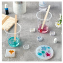 100 PACK Plastic Measuring Cups |  8 oz Disposable Mixing Cups with 100 Wooden Mixing Sticks