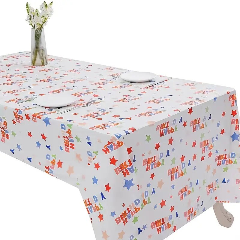 1pc Disposable Birthday Party Tablecloth | 108''x54'' | Plastic Table Cover | Kid's Birthday Party