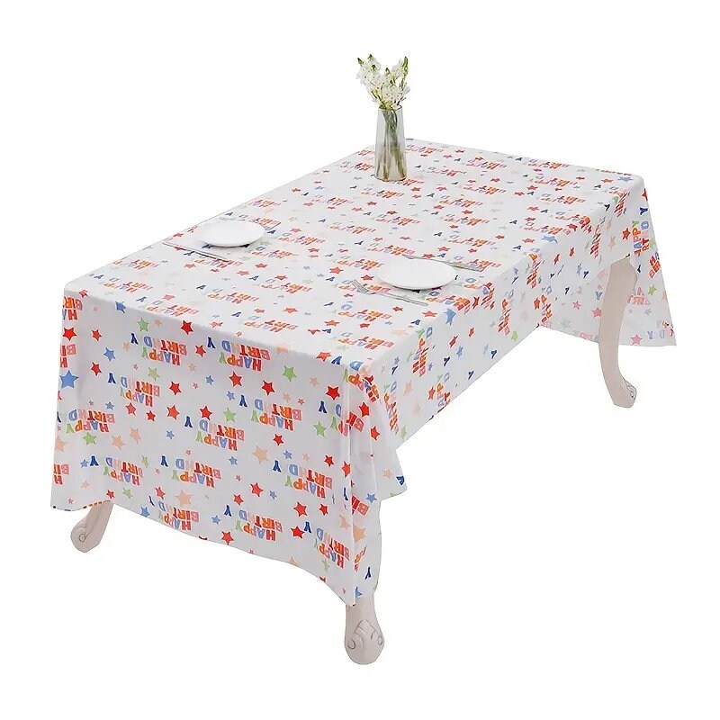 1pc Disposable Birthday Party Tablecloth | 108''x54'' | Plastic Table Cover | Kid's Birthday Party