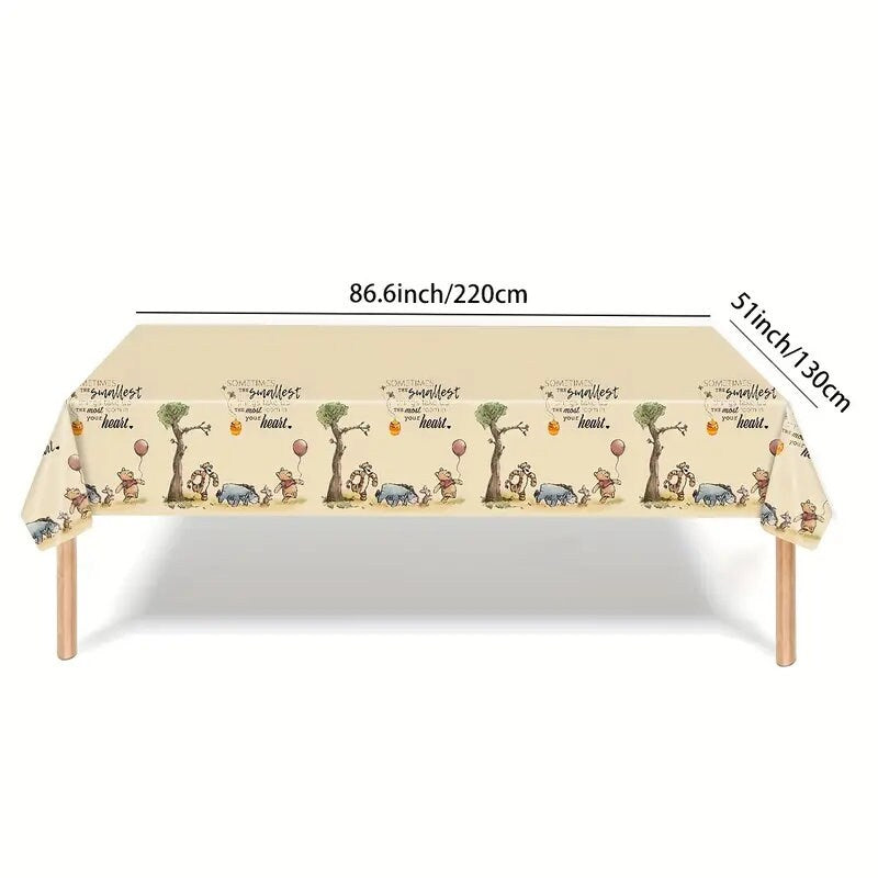 1pc Cute Bear Tablecloth | Holiday Birthday Party Tablecloth | Room Decor | Picnic Disposable Tablecloth | Party Decorations 51*80.6inch