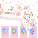 1pc | Pink Tablecloth | Rose Golden Birthday Decoration 1 Plastic Disposable Party Table Covers 1 Rectangle Tables Girl Women Parties Happy