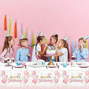 1pc | Pink Tablecloth | Rose Golden Birthday Decoration 1 Plastic Disposable Party Table Covers 1 Rectangle Tables Girl Women Parties Happy
