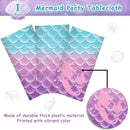 1pc| Mermaid Birthday Tablecloth |54 * 108 Inch Undersea Theme Party Supplies| The Little Mermaid Princess Tablecloth Girls Plastic Table