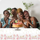 1pc | Pink Tablecloth | Rose Golden Birthday Decoration 1 Plastic Disposable Party Table Covers 1 Rectangle Tables Girl Women Parties Happy