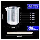 50ml/1.7oz Epoxy Mixing Cups LEOBRO 38 Epoxy Resin Graduated Cups | Resin Mixing Cups