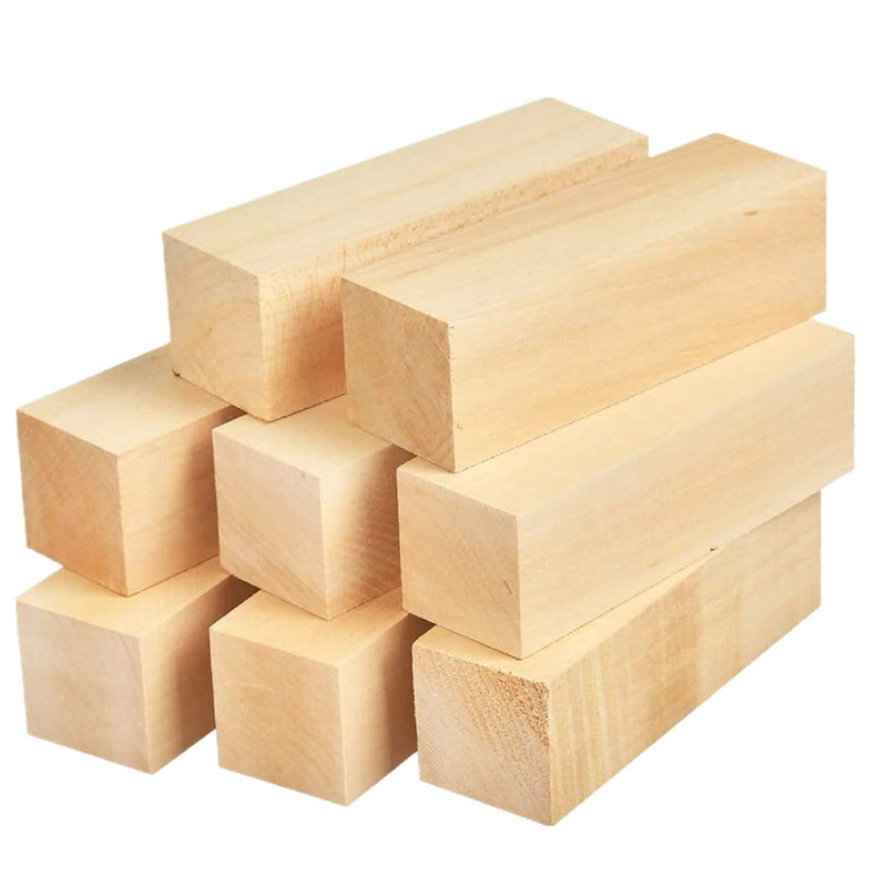 WOWOSS Set Of 8 Unfinished Basswood Carving Blocks