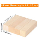 WOWOSS Set Of 8 Unfinished Basswood Carving Blocks | Kiln Dried Soft Wood Carving Blocks Hobby Set